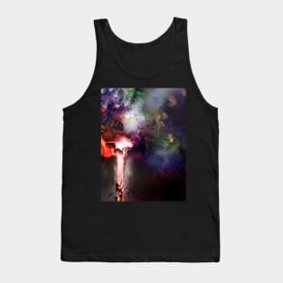 Fire baptism polygon cyberpunk grunge lady drider Tank Top